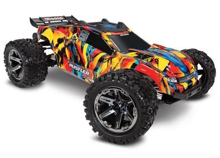 Traxxas Rustler 4x4 Vxl Tqi Tsm (no Battery/charger), Solar Flare - 67076-4SLRF