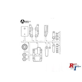 TAMIYA 10015144 TA08 A Onderdelen Stuurarm/Pully 58693