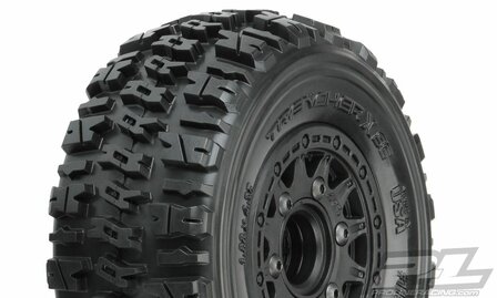 Proline Trencher X SC 2.2&quot;/3.0&quot; All Terrain Tires Mounted on Raid Black - 1190-10