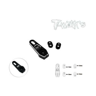 T-Work&#039;s Adjustable 7075-T6 Alum Clamping 25T Servo Horn +5mm