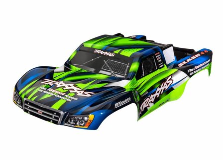 Traxxas Body, Slash 4x4 (also Fits Slash Vxl &amp; Slash 2wd), Green &amp; Blue (painted, Decals Applied) - 6928G