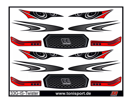 33Graphix Inside Headlight / Grill Sticker Xtreme Twister/Speciale