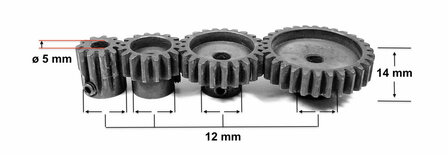  Steel Pinion Module 1.0 - 24T ABSIMA