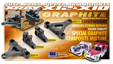 XRAY COMPOSITE SUSPENSION ARM - FRONT LOWER - RIGHT - GRAPHITE - 372113