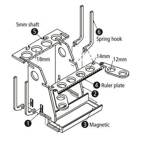 Schokdemper Pits Houder V2 Zwart