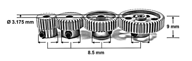 Alu Pinion Module 0.6 - 32T ABSIMA