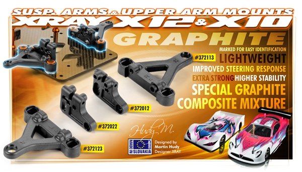 XRAY COMPOSITE SUSPENSION ARM - FRONT LOWER - RIGHT - GRAPHITE - 372113