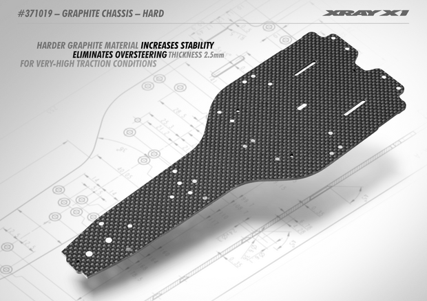 XRAY X1'19 GRAPHITE CHASSIS 2.5MM - HARD - 371019