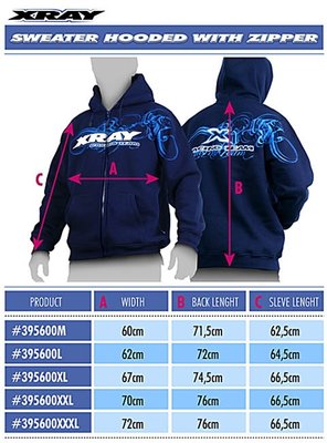 Xray Sweater Hooded With Zipper - Blue (l), X395600l - 395600L