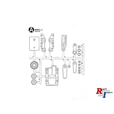 TAMIYA 10015144 TA08 A Onderdelen Stuurarm/Pully 58693