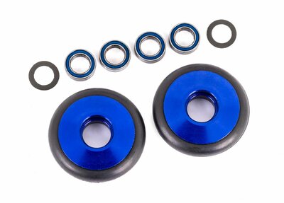 Traxxas Wheels, Wheelie Bar, 6061-t6 Aluminum (blue-anodized) (2)/ 5x8x2.5mm Ball Bearings (4)/ O-rings (2)/ 5x8x0.3mm Tw (2) - 9461X