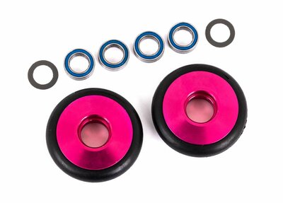 Traxxas Wheels, Wheelie Bar, 6061-t6 Aluminum (pink-anodized) (2)/ 5x8x2.5mm Ball Bearings (4)/ O-rings (2)/ 5x8x0.3mm Tw (2) - 9461P