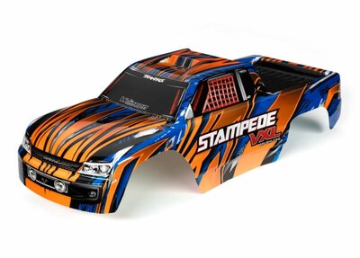 Traxxas Body, Stampede Vxl, Orange & Blue (painted, Decals Applied) - 3620T