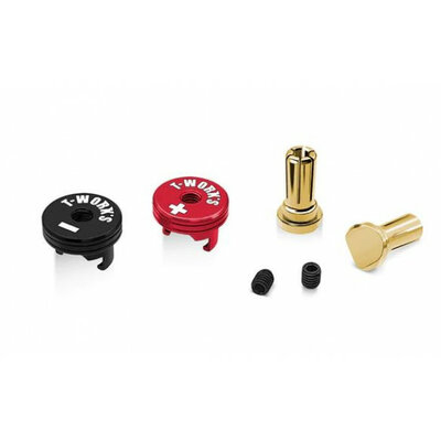 T-Works Heatsink Gold Connector Set 5mm - Red/Black