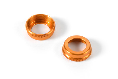 XRAY ULP ALU SHOCK CAP-NUT WITH VENT HOLE - ORANGE (2) - 308354-O