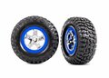 Traxxas Tires & Wheels, Assembled, Glued (sct Chrome, Blue Beadlock Style Wheels, Bfgoodrich Mud-terrain T/a Km2 Tires, Foam Inserts) (2) (4wd Front/rear, 2wd Rear Only) - 5867A