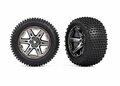 Traxxas Tires & Wheels, Assembled, Glued (2.8') (rxt Black Chrome Wheels, Alias Tires, Foam Inserts) (2wd Electric Rear) (2) (tsm Rated) - 3772R